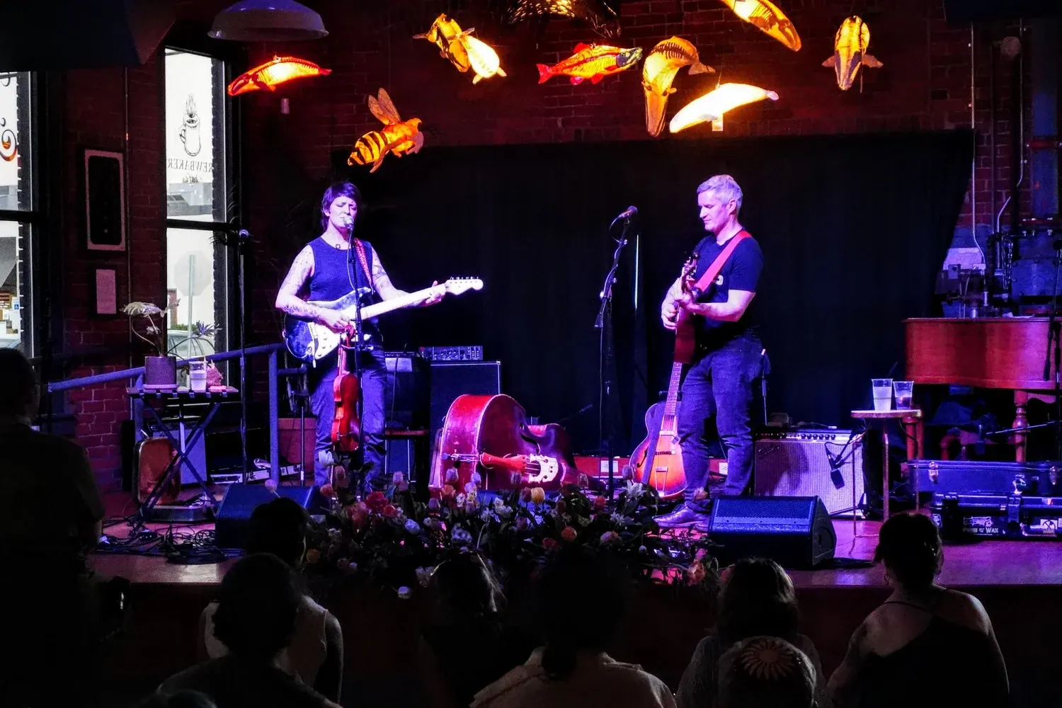 A band playing to a full room at The Thing in the Spring